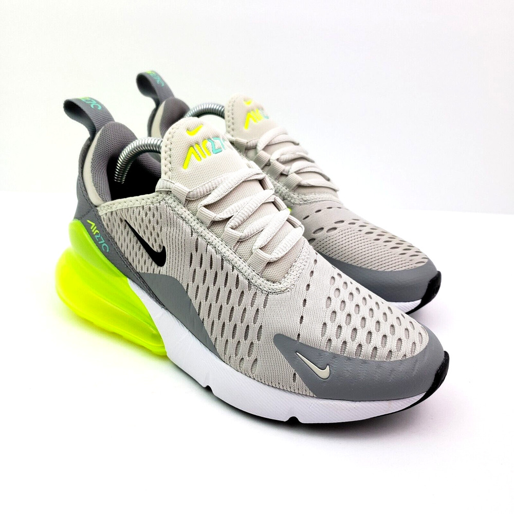 Nike Air Max 270 Boys Sz 4.5Y Womens Sz 6 Light Bone Volt Sneaker Shoes
